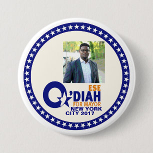 Badge Rond 7,6 Cm Ese O'Diah pour le maire 2017 de NYC