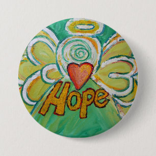 Badge Rond 7,6 Cm Espoir Angel Word Art Lapel Pin Pendentif boutons