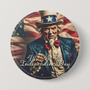 Badge Rond 7,6 Cm Esprit de liberté en rouge, blanc et bleu