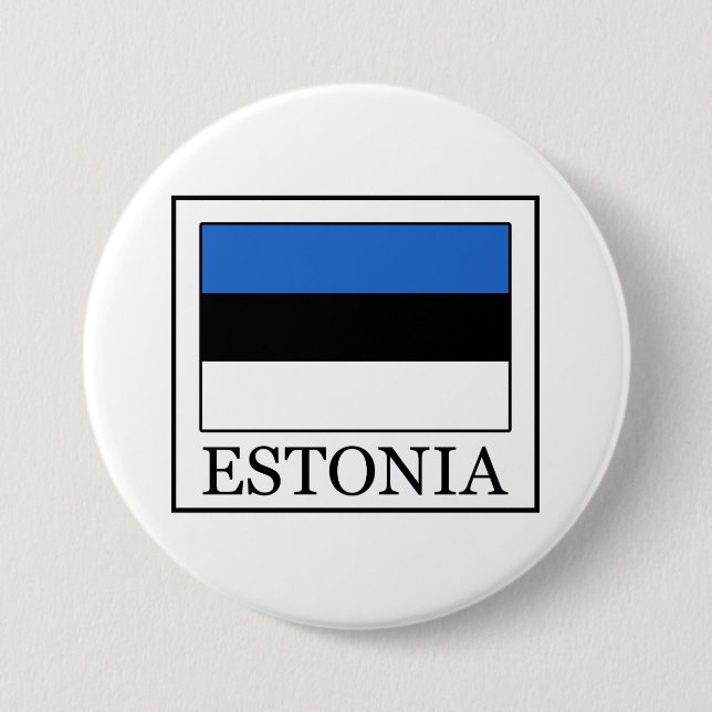 Badge Rond 7,6 Cm Estonie (Devant)