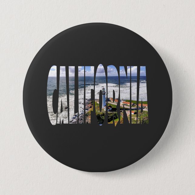 Badge Rond 7,6 Cm État de Californie (Devant)