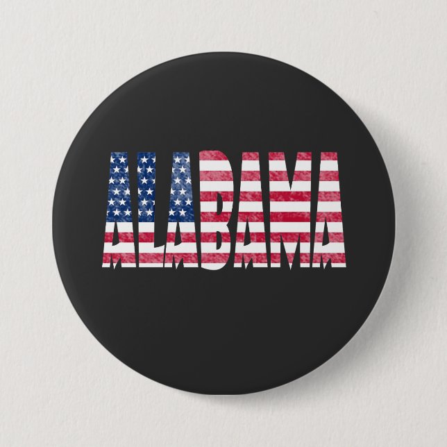 Badge Rond 7,6 Cm État de l'Alabama  (Devant)