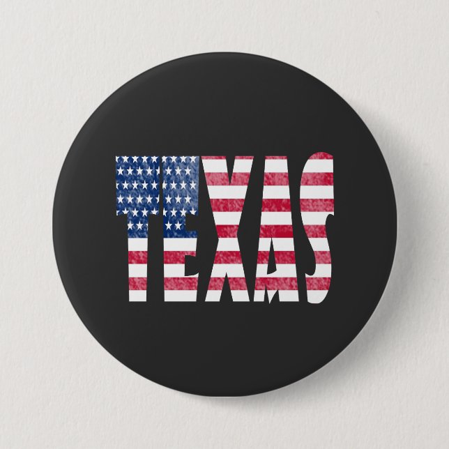 Badge Rond 7,6 Cm État du Texas  (Devant)