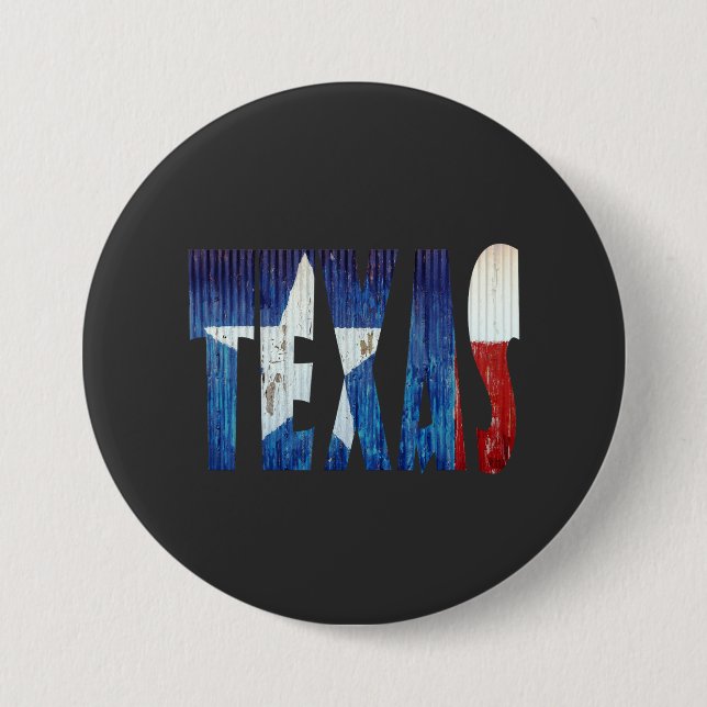 Badge Rond 7,6 Cm État du Texas (Devant)
