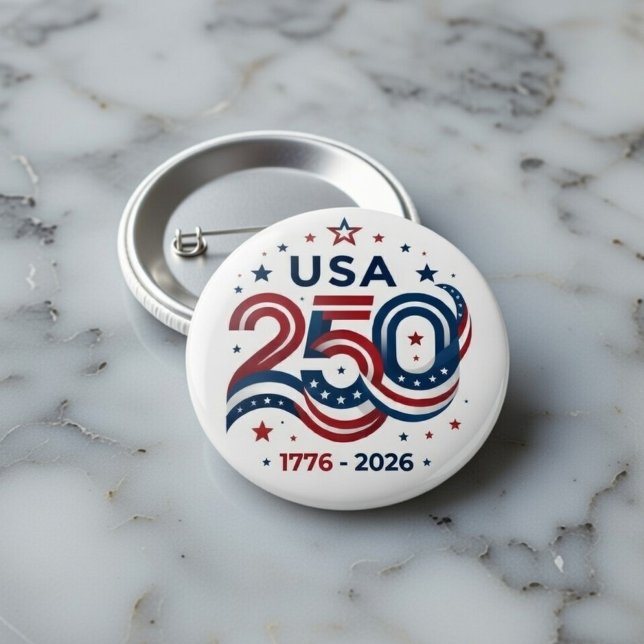 Badge Rond 7,6 Cm États-Unis 250e 1776-2026 (Créateur téléchargé)
