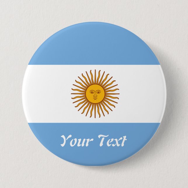 Badge Rond 7,6 Cm Étiquette d'or de nom d'insigne de drapeau de Sun (Devant)