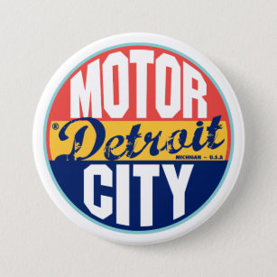 Badge Rond 7,6 Cm Étiquette vintage de Detroit