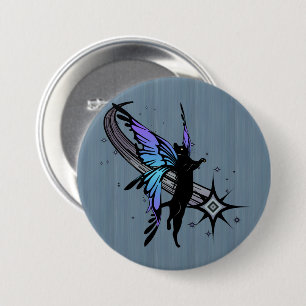 Badge Rond 7,6 Cm Étoile de chat cosmique