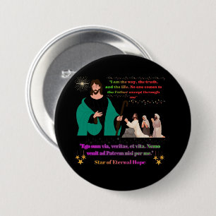 Badge Rond 7,6 Cm Étoile d'Espoir Éternel noir
