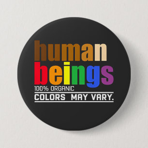 Badge Rond 7,6 Cm Être humain 100% couleur organique mai Varier LGBT