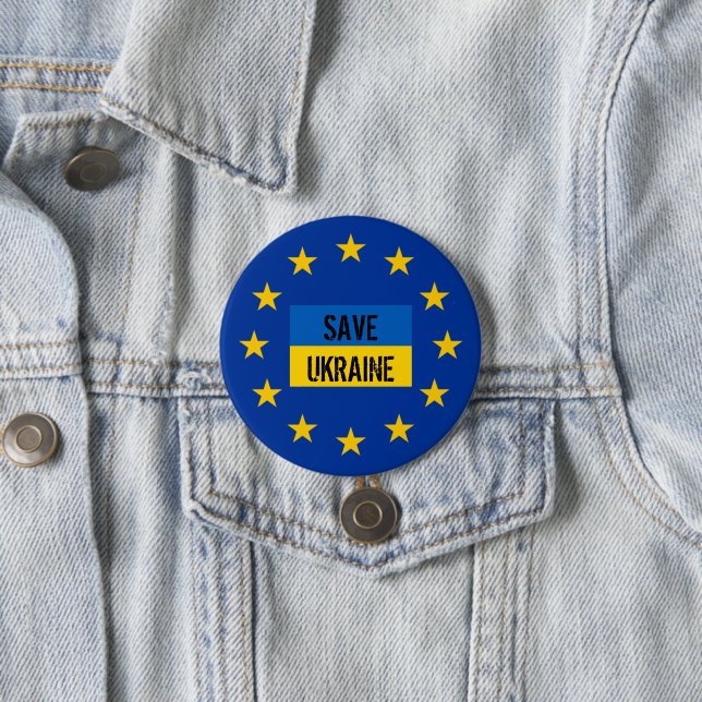 Badge Rond 7,6 Cm europe ukraine (En situation)