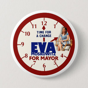 Badge Rond 7,6 Cm Eva Moskowitz pour le maire 2013 de NYC