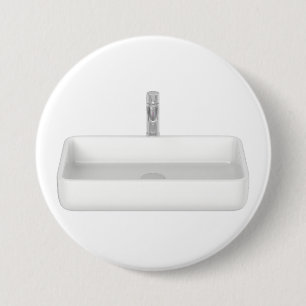 Badge Rond 7,6 Cm Évier moderne blanc avec robinet
