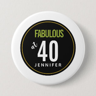Badge Rond 7,6 Cm Fabuleux à 40 modèle vert