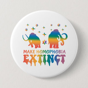 Badge Rond 7,6 Cm Faire disparaître l'homophobie - Rainbow Elephant 