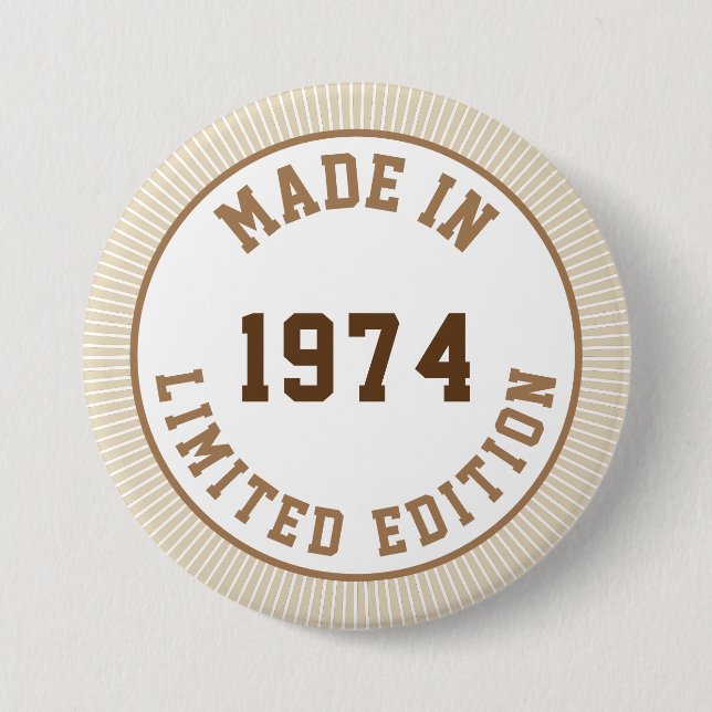 Badge Rond 7,6 Cm Fait en 1974 (Devant)