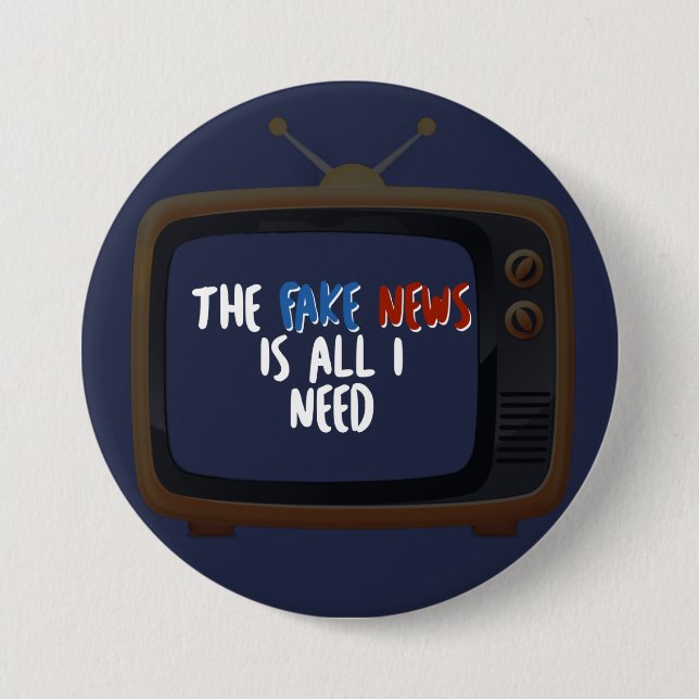 Badge Rond 7,6 Cm Fake News Bouton Funny (Devant)