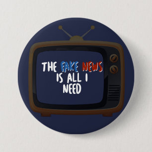 Badge Rond 7,6 Cm Fake News Bouton Funny