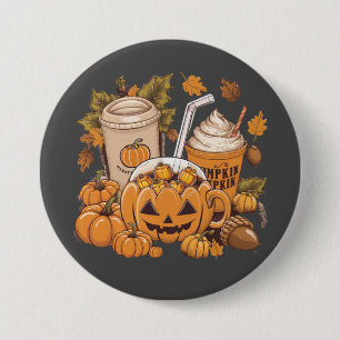 Badge Rond 7,6 Cm Famille d'automne Halloween Thanksgiving Mignon Au