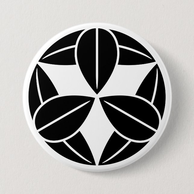Badge Rond 7,6 Cm [Family Crests] Nine bamboo leaves (Devant)