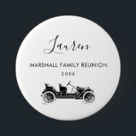 Badge Rond 7,6 Cm Family Reunion Name Tag with Vintage Car,<br><div class="desc">These cute badges are the perfect name tags for your family reunion,  and also make great souvenirs after the event.</div>