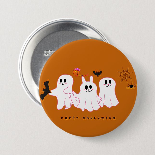 Badge Rond 7,6 Cm Fantômes drôles posant pour un bouton d'image (Devant & derrière)