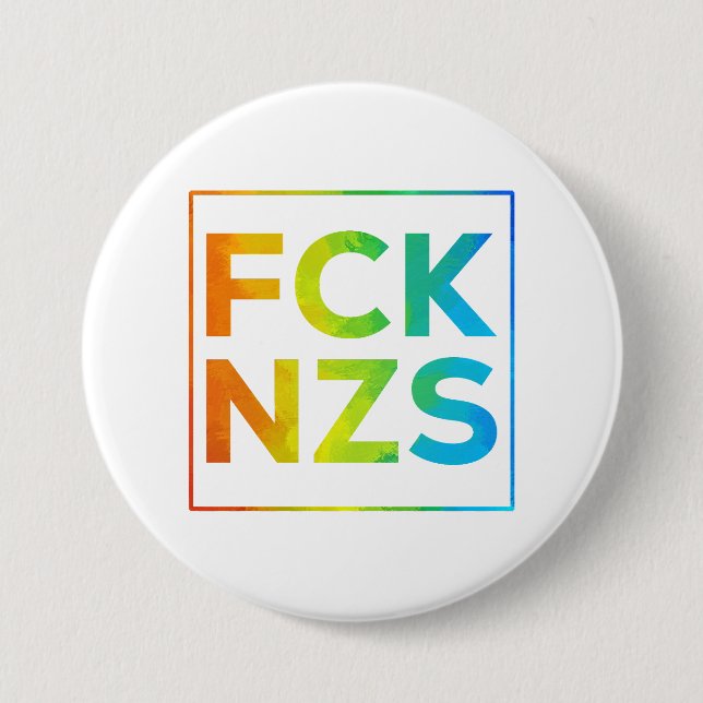 Badge Rond 7,6 Cm Fck NZS mit Rahmen (Devant)