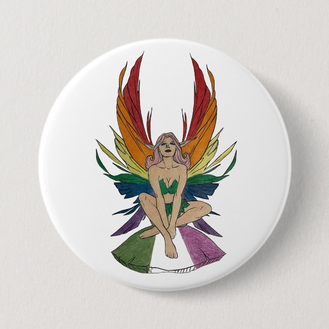 Badge Rond 7,6 Cm Fée genderqueer (Devant)