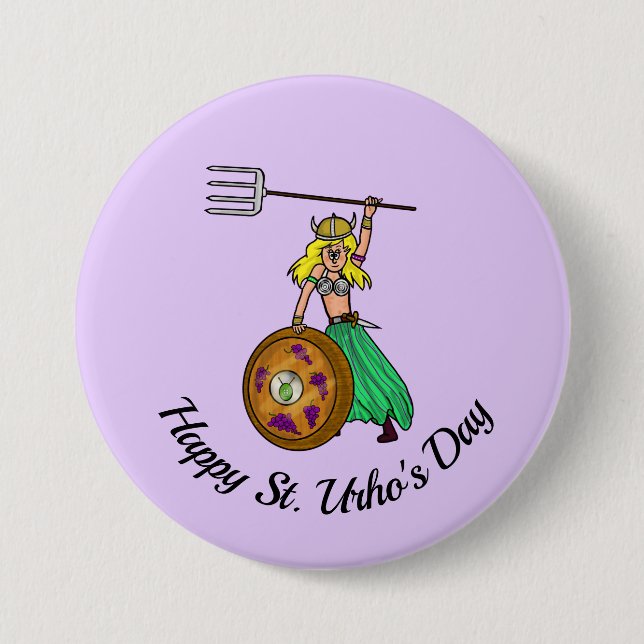 Badge Rond 7,6 Cm Female St. Urho's Day Round Button (Devant)