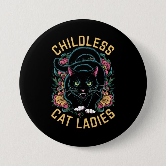 Badge Rond 7,6 Cm Feminist Cat Ladies 2024 (Devant)