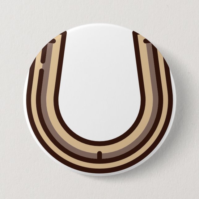 Badge Rond 7,6 Cm fer à cheval (Devant)