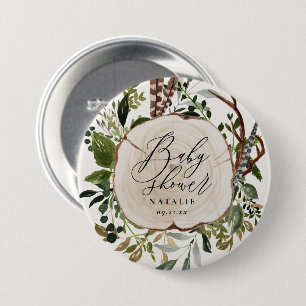 Badge Rond 7,6 Cm Ferme rustique grange baby shower botanique