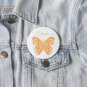 Badge Rond 7,6 Cm Fête d'anniversaire de papillon rétro Favoriser