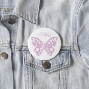 Badge Rond 7,6 Cm Fête d'anniversaire de papillon rétro Favoriser