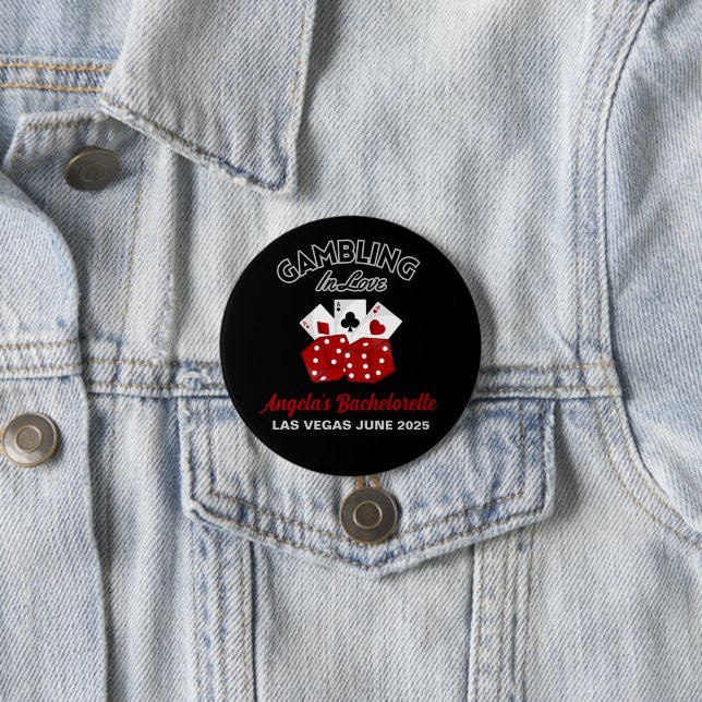 Badge Rond 7,6 Cm Fête de Bachelorette personnalisée au Casino Las V (En situation)