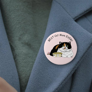 Badge Rond 7,6 Cm Fête des mères Calico Cat