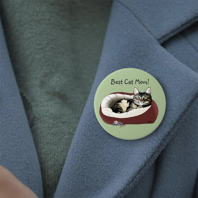 Badge Rond 7,6 Cm Fête des mères de chat (Créateur téléchargé)