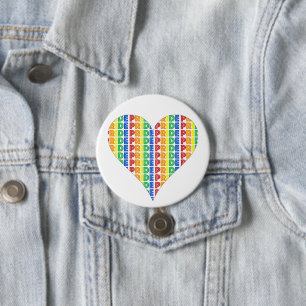 Badge Rond 7,6 Cm Fête du mois des Gay pride LGBT Rainbow Heart