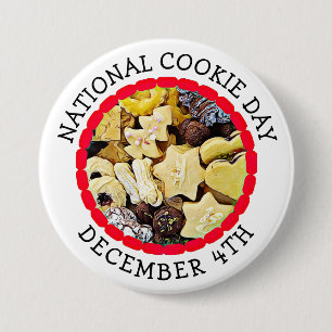 Badge Rond 7,6 Cm Fête nationale des biscuits 4 décembre Fête de la 