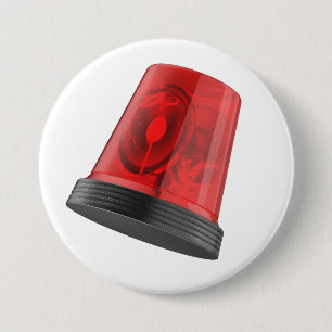 Badge Rond 7,6 Cm Feu clignotant rouge d'alarme