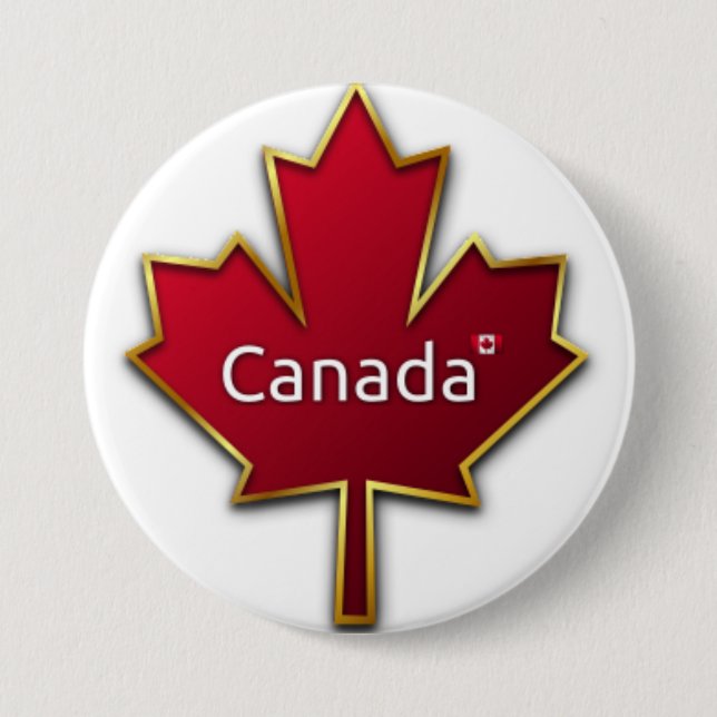 Badge Rond 7,6 Cm Feuille d'érable du Canada (Devant)
