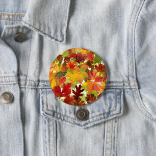 Badge Rond 7,6 Cm Feuilles automnales d'automne
