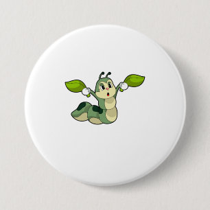 Badge Rond 7,6 Cm Feuilles de chenille