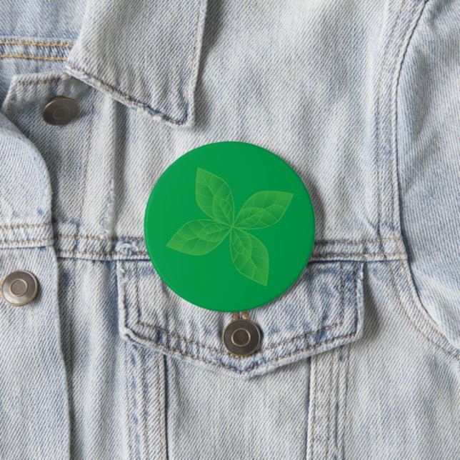 Badge Rond 7,6 Cm Feuilles de menthe (En situation)