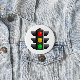 Badge Rond 7,6 Cm Feux de circulation Signal rouge jaune vert