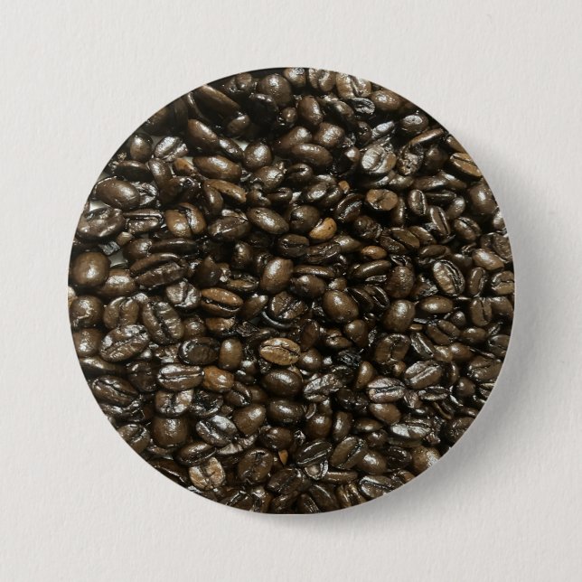 Badge Rond 7,6 Cm Fèves de café (Devant)