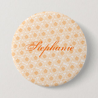 Badge Rond 7,6 Cm Field of Daisies Button, Orange Flowers