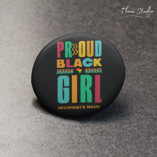Badge Rond 7,6 Cm Fier Black Girl Noire Histoire Mois Famille