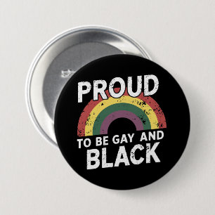 Badge Rond 7,6 Cm Fier d'être gay et Mois de la fierté noire 2025