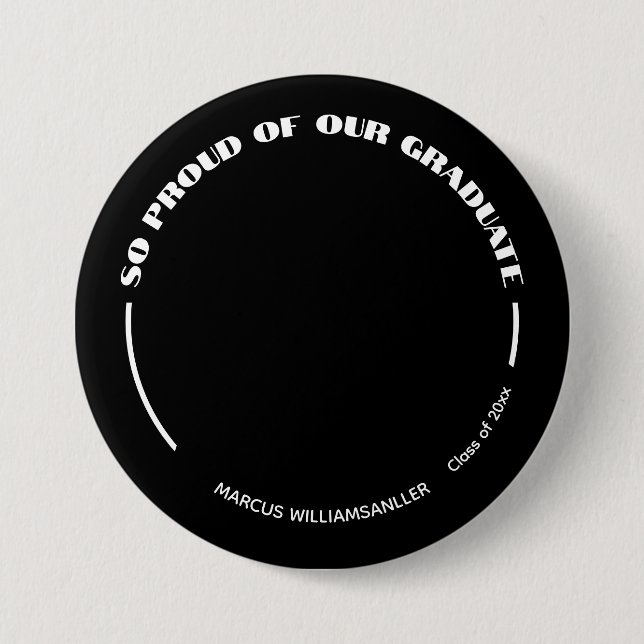 Badge Rond 7,6 Cm Fier Diplômé de la photo (Devant)